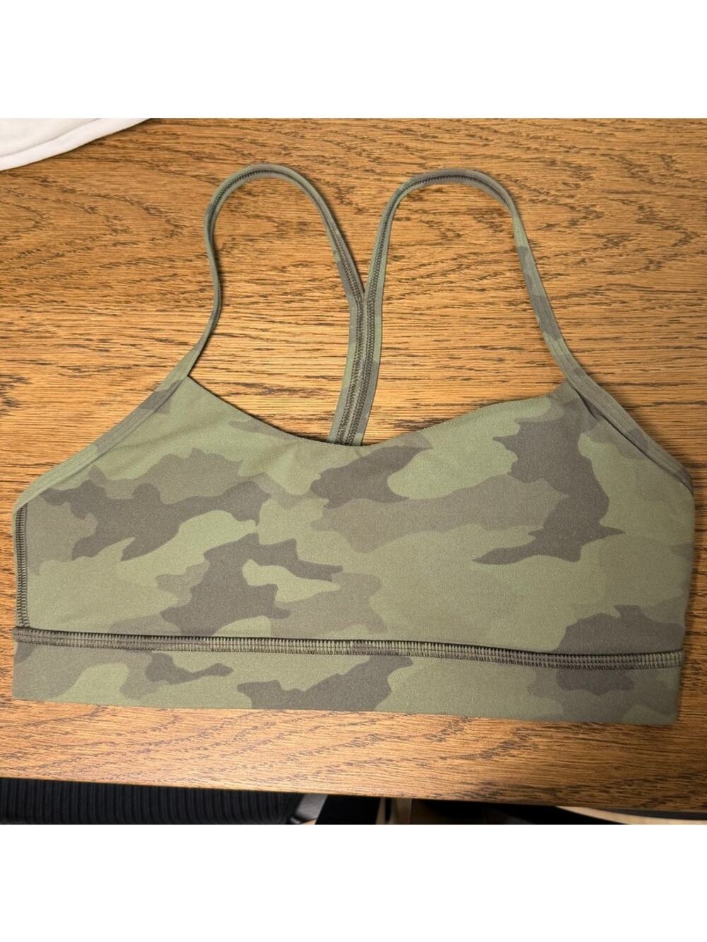 Green Camo Size 6 Lululemon Flow Y Sports Bra